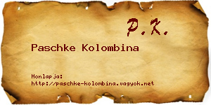 Paschke Kolombina névjegykártya